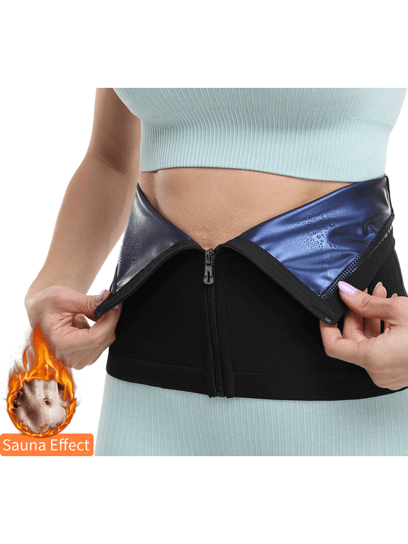 Women Sauna Shaper Waist Trimmer Sweat Waist Trainer Sauna Belt Slimming Belt with Zipper