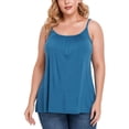 thumbnail image 1 of FITVALEN Women's Camisole with Built in Bra Plus Size Casual Loose Tank Tops Sleeveless Shirts Adjustable Straps (S-4XL）, 1 of 6