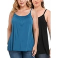 thumbnail image 1 of FITVALEN Women's Camisole with Built in Bra Plus Size Casual Loose Tank Tops Sleeveless Shirts Adjustable Straps (S-4XL）, 1 of 6