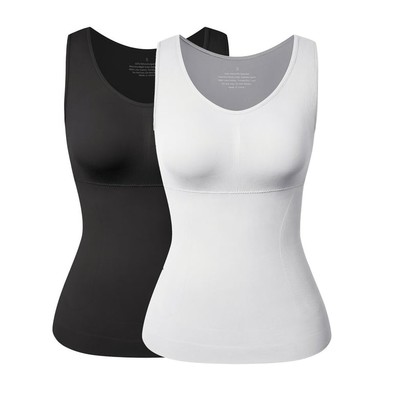 FITVALEN Women's Camisole with Built in Bra Shapewear Tank Top Cami Slimming  Compression Undershirt 