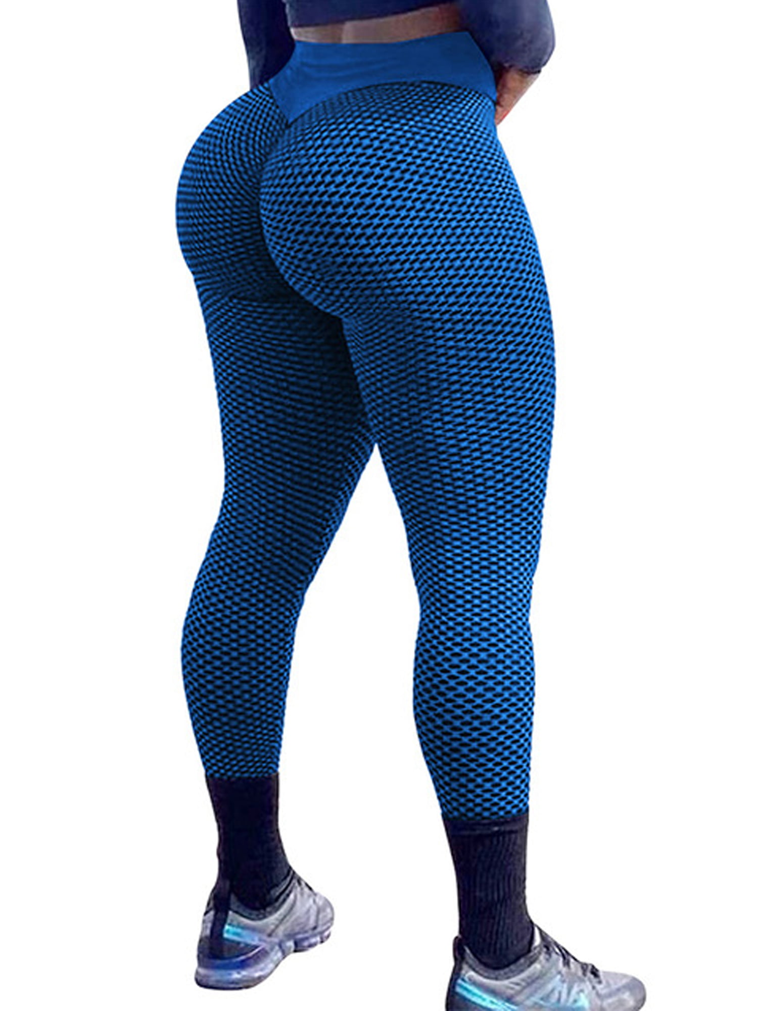 Women\'s Butt Workout FITVALEN Scrunched Yoga Running Waist Enhance Textured High Pants Tights Leggings Booty