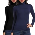 thumbnail image 1 of FITVALEN Turtleneck for Women Long Sleeve Women's Shirt Lightweight Basic Stretch Layer Top, 1 of 6