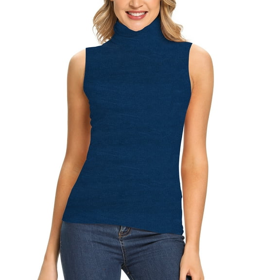 FITVALEN Women's Mock Turtleneck Tank Tops Sleeveless Stretch Slim Fit Top Base Layer Shirt