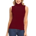 thumbnail image 1 of FITVALEN Women's Mock Turtleneck Tank Tops Sleeveless Stretch Slim Fit Top Base Layer Shirt, 1 of 7