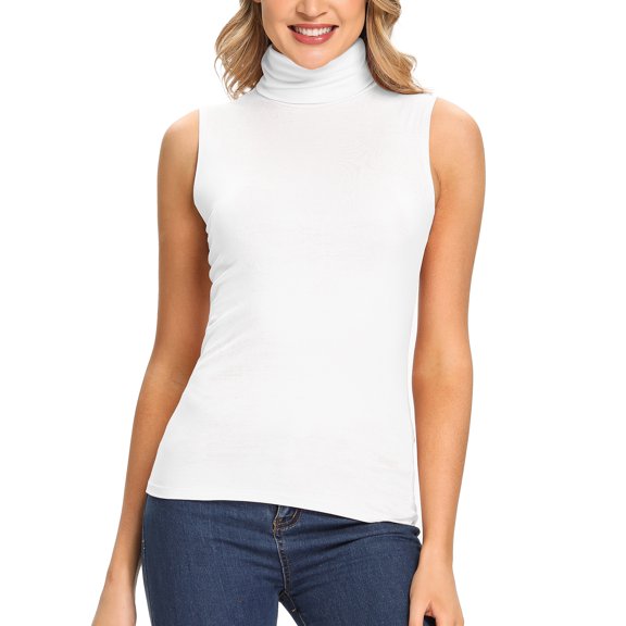 FITVALEN Women's Mock Turtleneck Tank Tops Sleeveless Stretch Slim Fit Top Base Layer Shirt