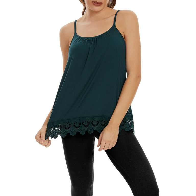FITVALEN Women's Plus Size Camisole with Built in Bra Casual Loose