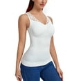 thumbnail image 1 of FITVALEN Women's Shapewear Cami with Built in Bra Tummy Control Tank Top V Neck Lace Shaper Camisoles, 1 of 7