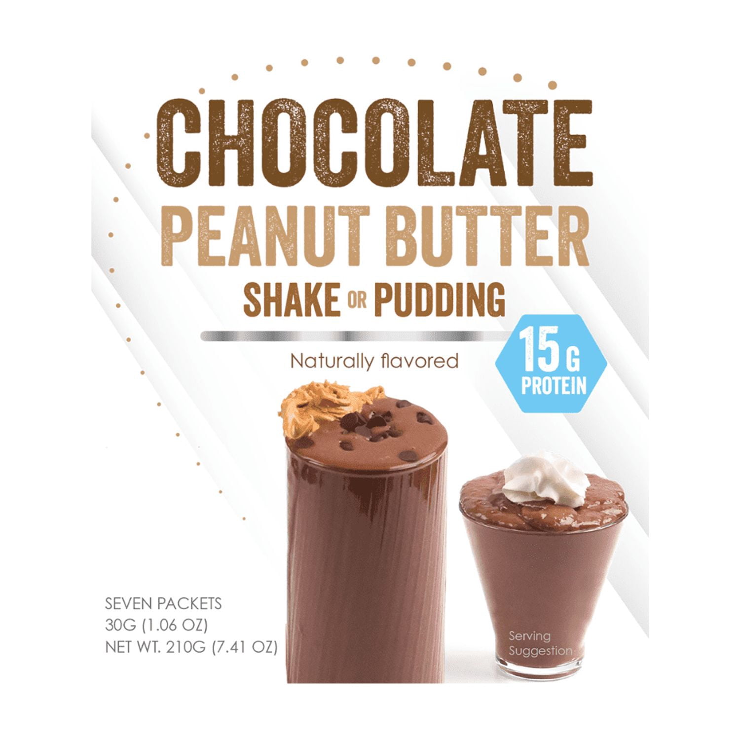 FITWISE Chocolate Peanut Butter Pudding & Shake, 1.06 Oz - Walmart.com