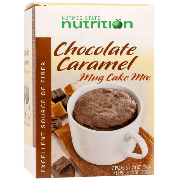 FITWISE - High Protein Mug Cake Mix, 15g Protein, Low Calorie, Low Net Carbs, Low Fat, High Fiber, Gluten Free, Ideal Protein Compatible, 7 Servings Per Box (Chocolate Caramel)