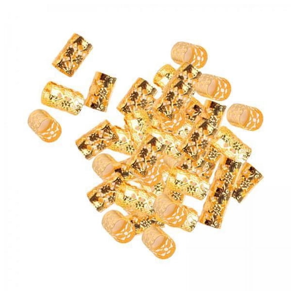 FITYLE 2x100 Pieces Dreadlocks Beads, Dread Locks, Adjustable Opening Fashion Decorative Hair Jewelry, Metal Cuffs for Braids Beard Decoration Women Men , A, 2 Pcs