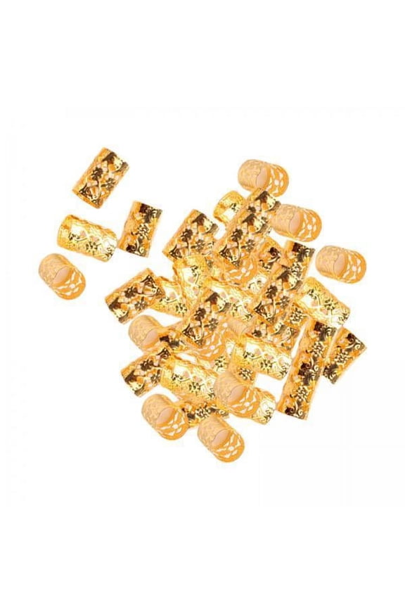 FITYLE 2x100 Pieces Dreadlocks Beads, Dread Locks, Adjustable Opening Fashion Decorative Hair Jewelry, Metal Cuffs for Braids Beard Decoration Women Men , A, 2 Pcs