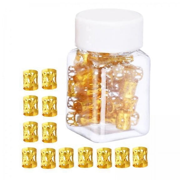 FITYLE 2x100x Dreadlocks Beads Decorations Pendants Metal for Hair Accessory Gold