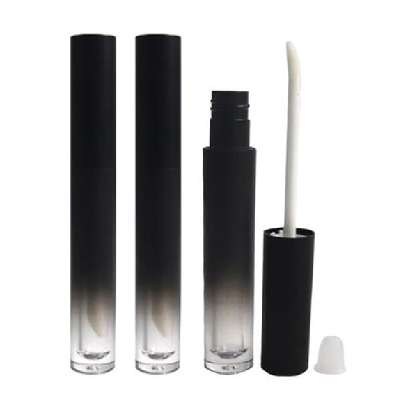 FITYLE 2x3Pcs 4.5ml Empty Lipstick Tubes Refillable Lip Tint Stain Bottles , Black+Clear, 4 Pcs