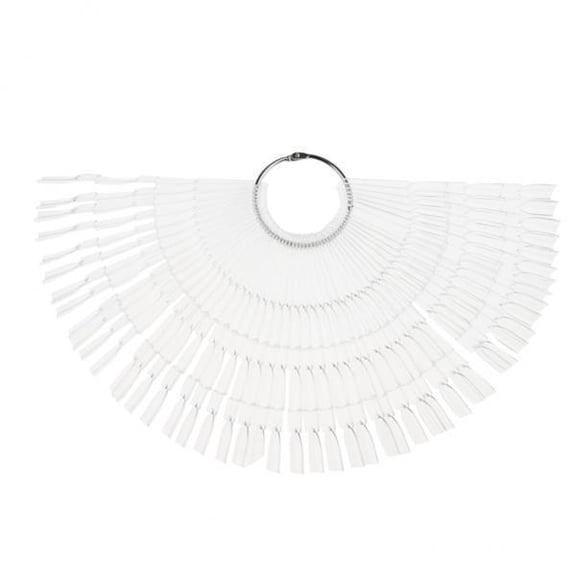 FITYLE 2x50 Piece Fan-Shaped False Nail Art Polish Gel Display Chart 150 Tips Clear , Clear, 2 Pcs