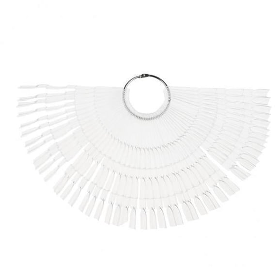 FITYLE 2x50 Piece Fan-Shaped False Nail Art Polish Gel Display Chart 150 Tips Clear , Clear, 2 Pcs