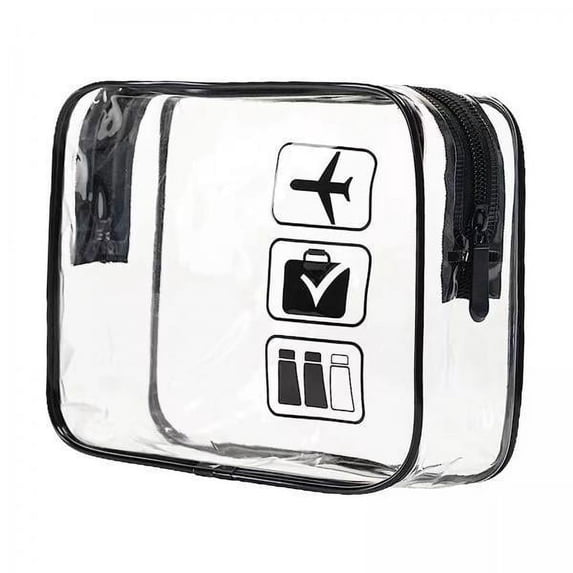 FITYLE 2xClear Makeup Bag Bag for Essentials Traveling Bathroom Black