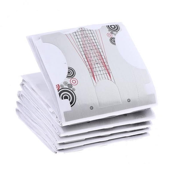 FITYLE 2xNail Extension Guide Form Stickers for Acrylic Gel 100pcs Gray , Gray, 4 Pcs