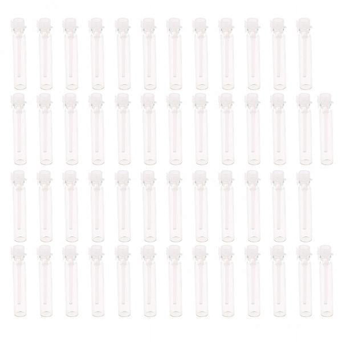 FITYLE 4x50x Mini Glass Vials Empty Essential Oil Fragrance Bottle 2ml White Cap
