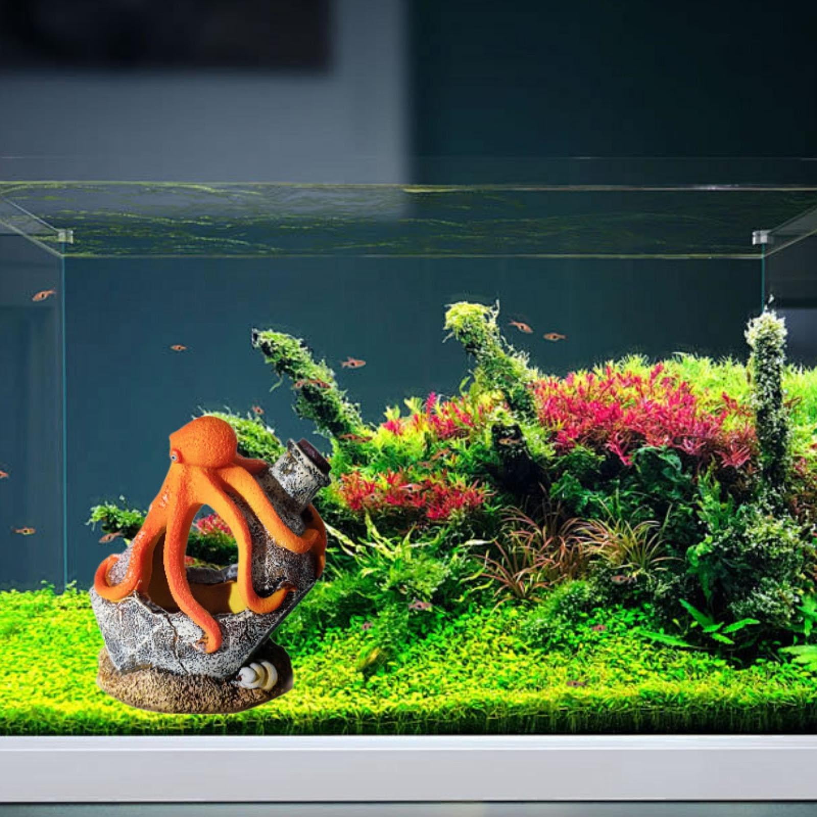 FITYLE Aquarium Decoration Fish Hide Cave Underwater Ornaments Multipurpose Simulation Fish Shrimp Shelter for Fish Tank Table Decor Gray