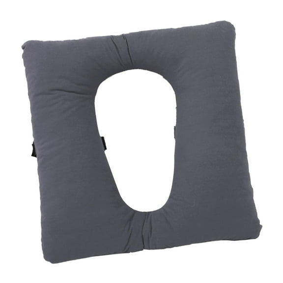 FITYLE Bedside Commode Cushion Padded Bathroom Attachment with Fixing Straps Soft Toilet Seat Cushion Thickened for Disabled Elderly gray