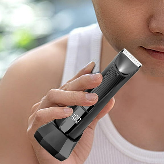 FITYLE Body Hair Trimmer Men Grooming Kit Washable Portable LCD Display Body Groomer Shave Wet or Dry for Leg Chest Groin Armpit Ear
