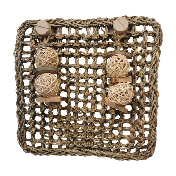 FITYLE Bunny Grass Mat Resting Cage Mat Chewing Toy,Play,Sleeping,Straws Bedding Woven Bed Mat for Parrot Hedgehog Guinea Pig Hamster