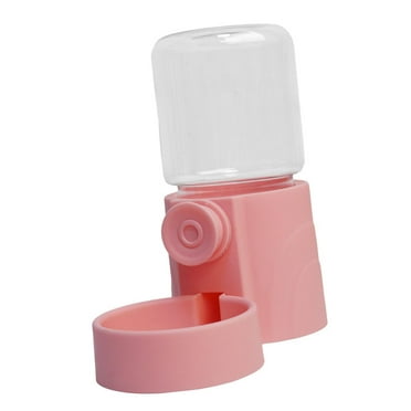 FITYLE Cat Dog Automatic Pet Feeder Cage Hanging Dispenser Hanging Bowl Feeding Container for Small Medium Dogs, Rabbit, Indoor Cats, Kitten , Pink Water Dispenser