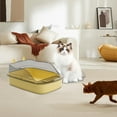 thumbnail image 1 of FITYLE Cat Litter s Toilet Anti Splashing 50x34x18cm Cat Sand Box with High Side Cat Sand Basin Large Bedpan Kitty Litter Pan yellow, 1 of 10