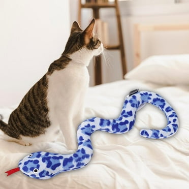 FITYLE Cat Toothbrush Catnip Toy Anti Bite Snake Shaped ing Toy for Cats Cute Tooth Cleaning ing Bite Resistant Toy Interactive blue