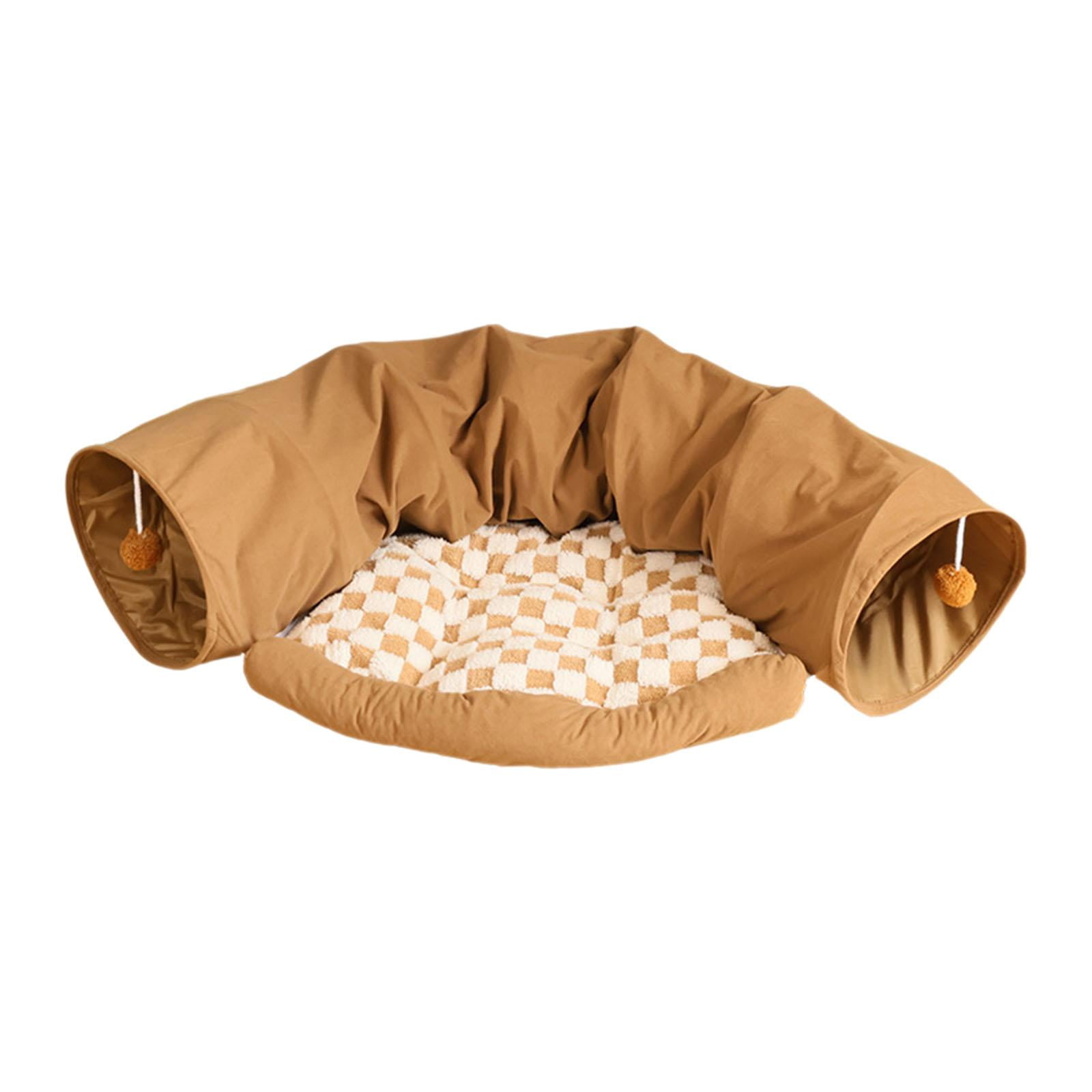 FITYLE Cat Tunnel Bed Cat Tunnel Tube Toy Interactive Cat Toy Cushion Nest Mat Dog Bed Play Tunnel Kitten for Kitty Cats Dogs Kitten