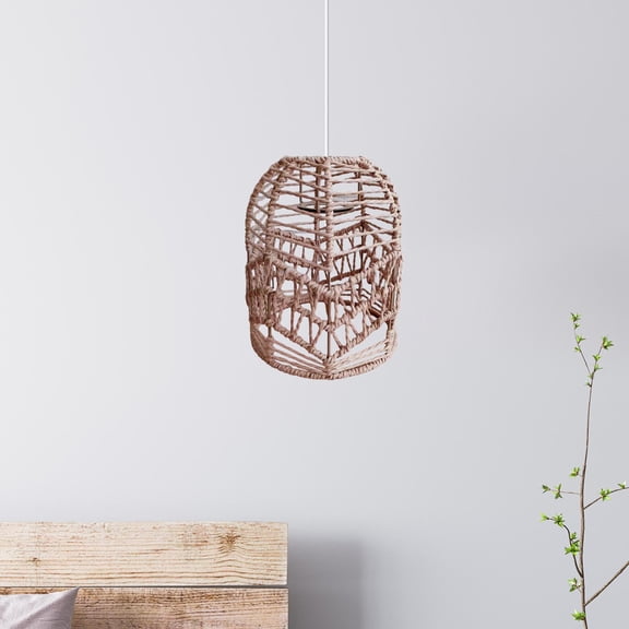 FITYLE Ceiling Lantern Cover, Woven Rope Lampshade, Dustproof Light Shade, Lampshade for Hallway, Hotel, Dining Table, Tea House Accessories D