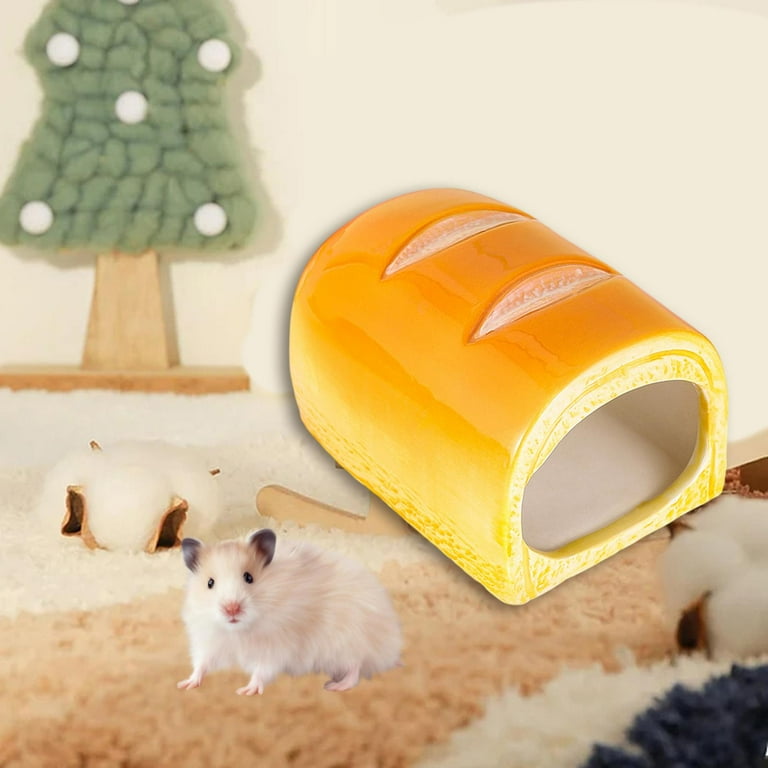 FITYLE Ceramic Hamster Cage Chinchilla Nest Hamster Cage Accessories Summer Hamster House Hideout Hideout Nest for Small Pet Hamster Toast Walmart