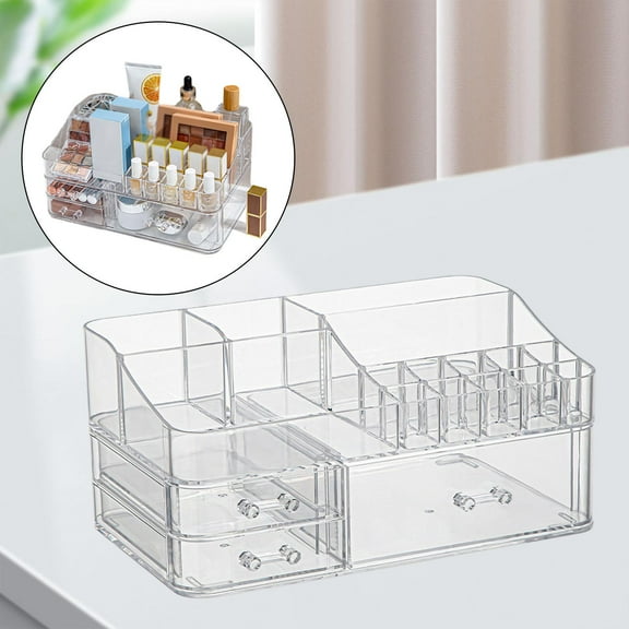 FITYLE Clear Cosmetics Organizer Box Cosmetics Storage Bin for , Nail Polish Cosmetic Display Case for Vanity Desk Bathroom