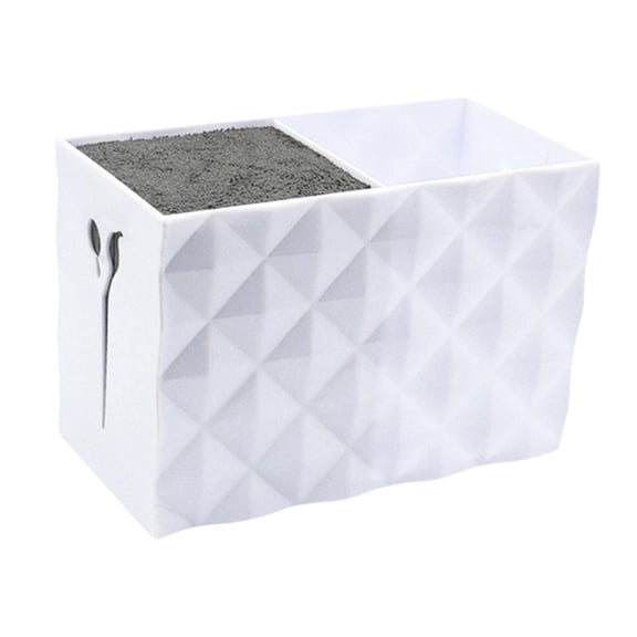 FITYLE Comb Scissors Storage Box Clips Holder Rack Non Slip Hairdressing Tools Combs Storage Container for Hairstyling Combs Brushes White