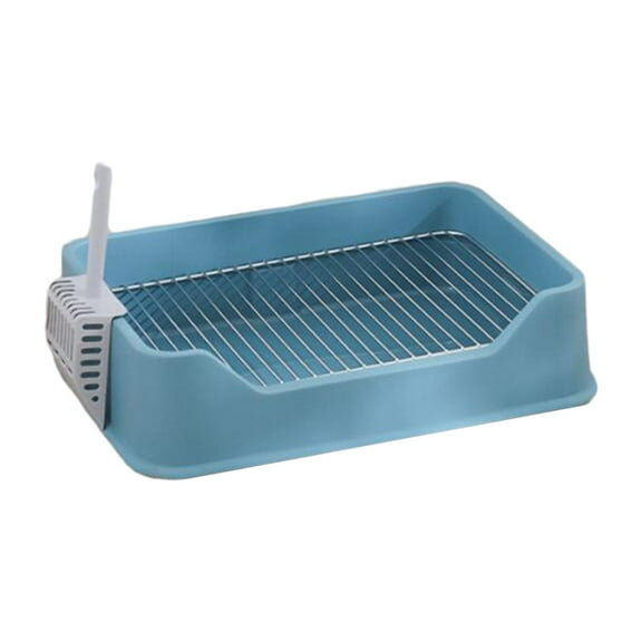 FITYLE Dog Litter Pan Cage Litter Pan Pee Pan Tray Bunny Bedpan with Spoon Dogs Potty Tray for Ferrets Bunny Puppy Rabbit Chinchillas Blue