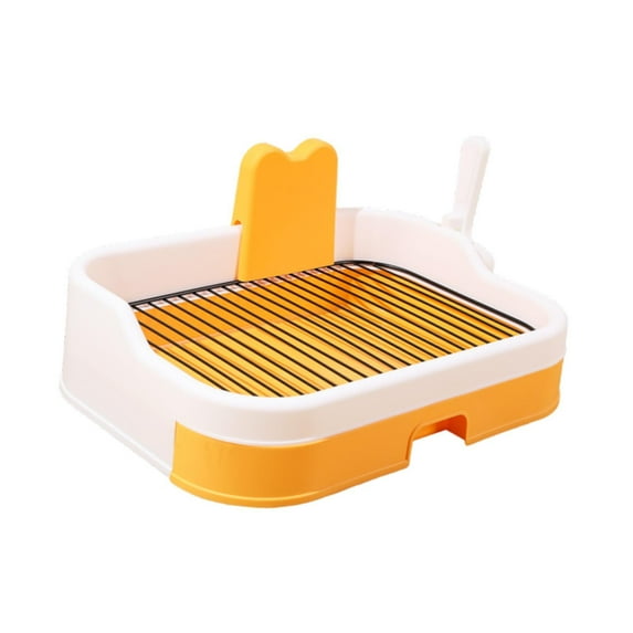 FITYLE Dog Toilet Puppy Training Tray Reusable Portable Indoor Dog Potty Tray Pet Pee Toilet for Garden Porch Practicing Living Room Orange White