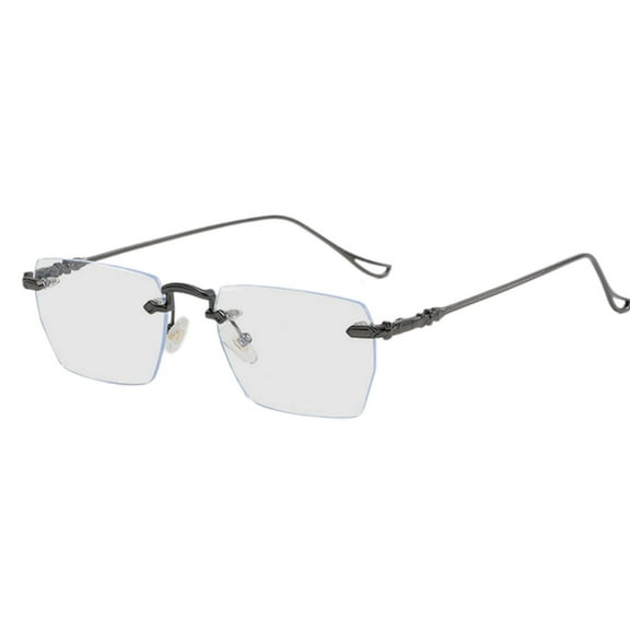 FITYLE Eye Glasses Rimless Eyewear for Screens Shopping Men Dark Gray Frame