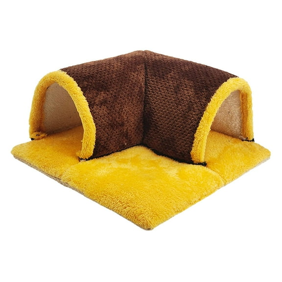 FITYLE Guinea Pig Hideout Hamster Tunnel Cage Accessories Small Animal Hideout Tubes Tube Cage House for Squirrel Hamster Chinchilla Coffee Color