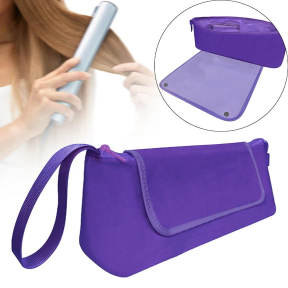 FITYLE Hair Tools Travel Bag with Heat Resistant Mat Large Capacity Salon Pouch Zipper Bag for Hot Irons Flat Iron Salon