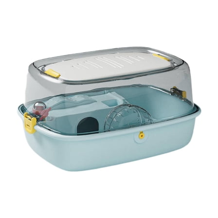 FITYLE Hamster Cage Hamster Habitat Ventilation Portable Breathable Transparent Openable Top Small Animal Cage for Gerbils Mice Rats Blue