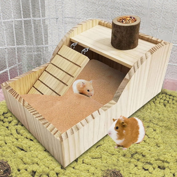 FITYLE Hamster House Cage Accessories Hideaway Cabin Play Toy Fun with Ladder Gerbil House for Syrian Hamsters Rat Small Pet Gerbils