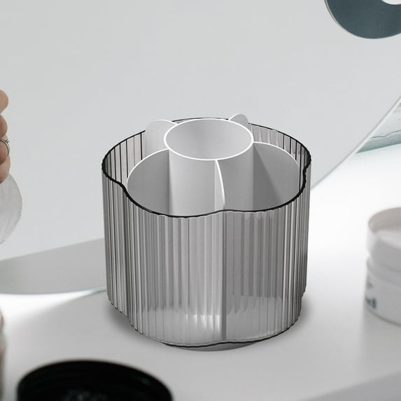 FITYLE Make up Brush Holder Cosmetics Brushes Organizer Container Makeup Brushes Organizer for Bathroom Bedroom Countertop Cosmetics Transparent Black