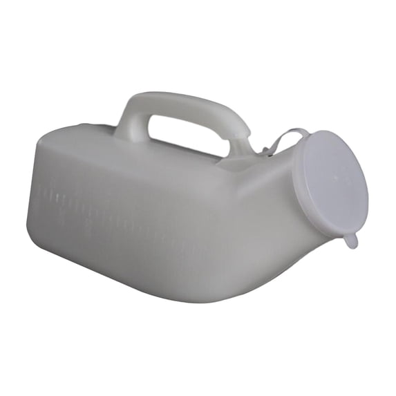 FITYLE Male Pee Bottle Urinary Container with Lid Handle Lightweight Male Urinal Pee Bottle Men Potty for Night Use Home Car Male White