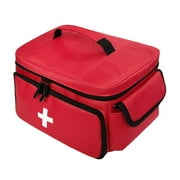 FITYLE Medical Storage Bag Travel First Aid Kits Bag Emergency Supplies First Aid Bag Bottle Organizer for Travel Workplace Car red