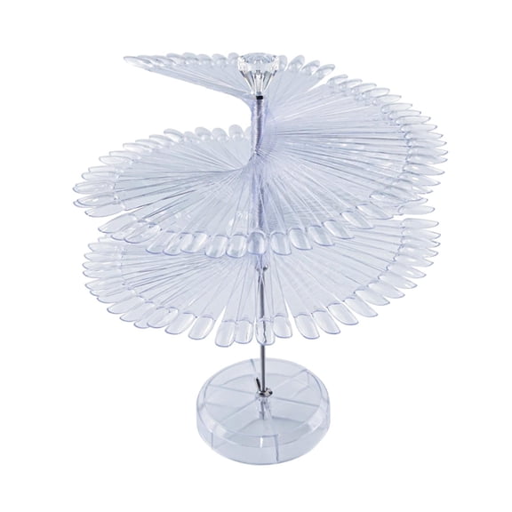 FITYLE Nail Display Stand Practice Tools 120 Different Colors Professional Easy to Organize Spiral Swatches Tips Chart Nail Color Show clear round head