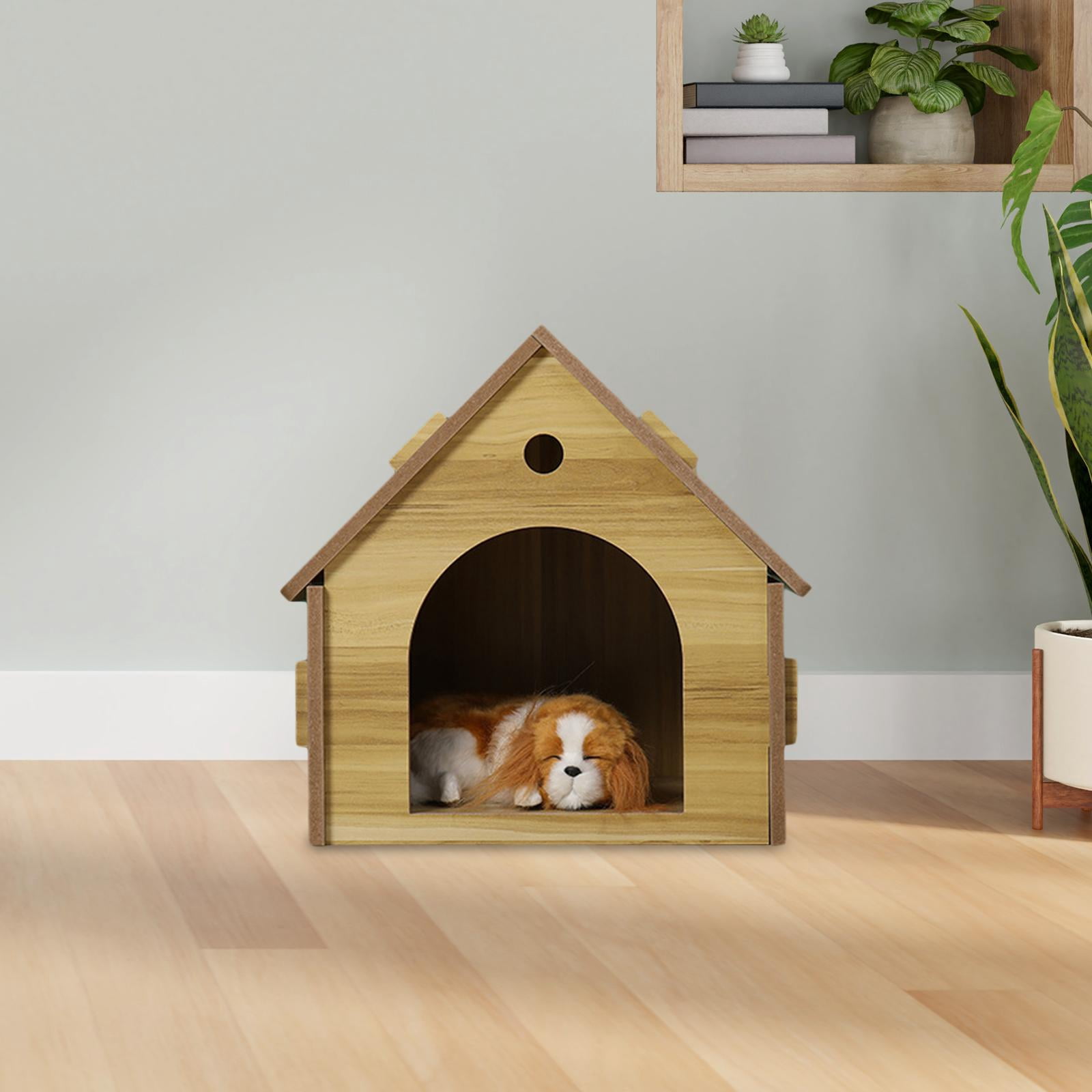 FITYLE Outdoor Cat House Puppy Cave Feral Cats Outside Shelter Ducks Small Dogs Wooden Sturdy Structure Rabbit Hutch Hideout Cat color