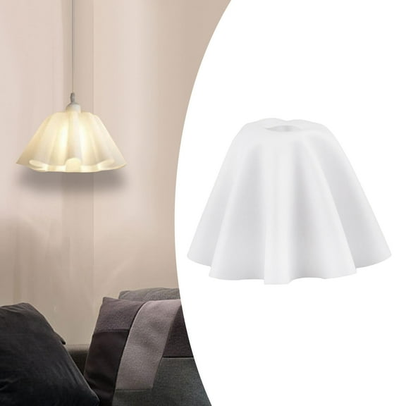 FITYLE PVC Lampshade, Light Fixture Shade, Replacement Wave Lamp Elegant Cover, Construction Lamp Shade for Living Room Ceiling Lamp 340mmx210mm