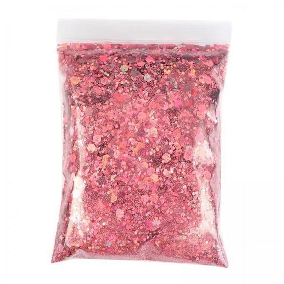 FITYLE Pack of 2 Bags of 50g Nail Glitter, Sequins, Paillette Flakes, Creative 3D Decoration, Pink Shades , 111, 3 Pcs