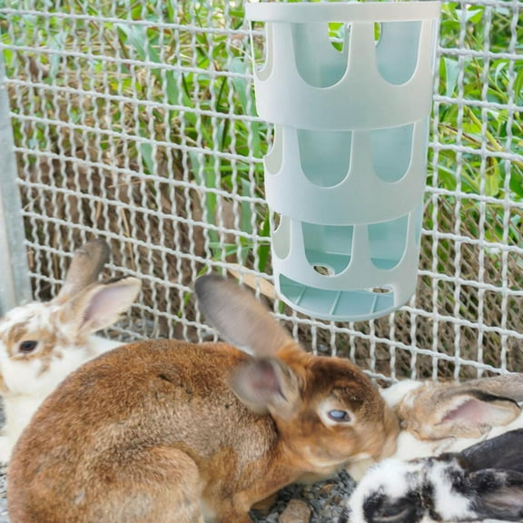 FITYLE Rabbit Hay Feeder Rack Bunny feed Holder Portable Cage Pet Feeding Bowl Grass Food Container for Bunny Hedgehog Small Animals Blue