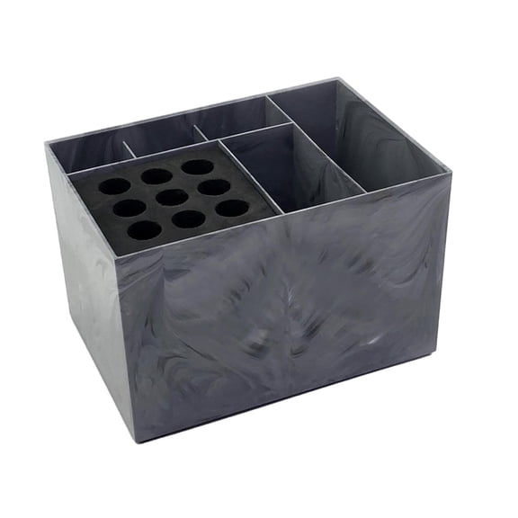 FITYLE Salon Organizer Hair Brush Holder Brush Combs Hair Cutting Tool Case Salon Shear Holder for Hotel Dorm Room Pet Shop Bathroom dark marble pattern